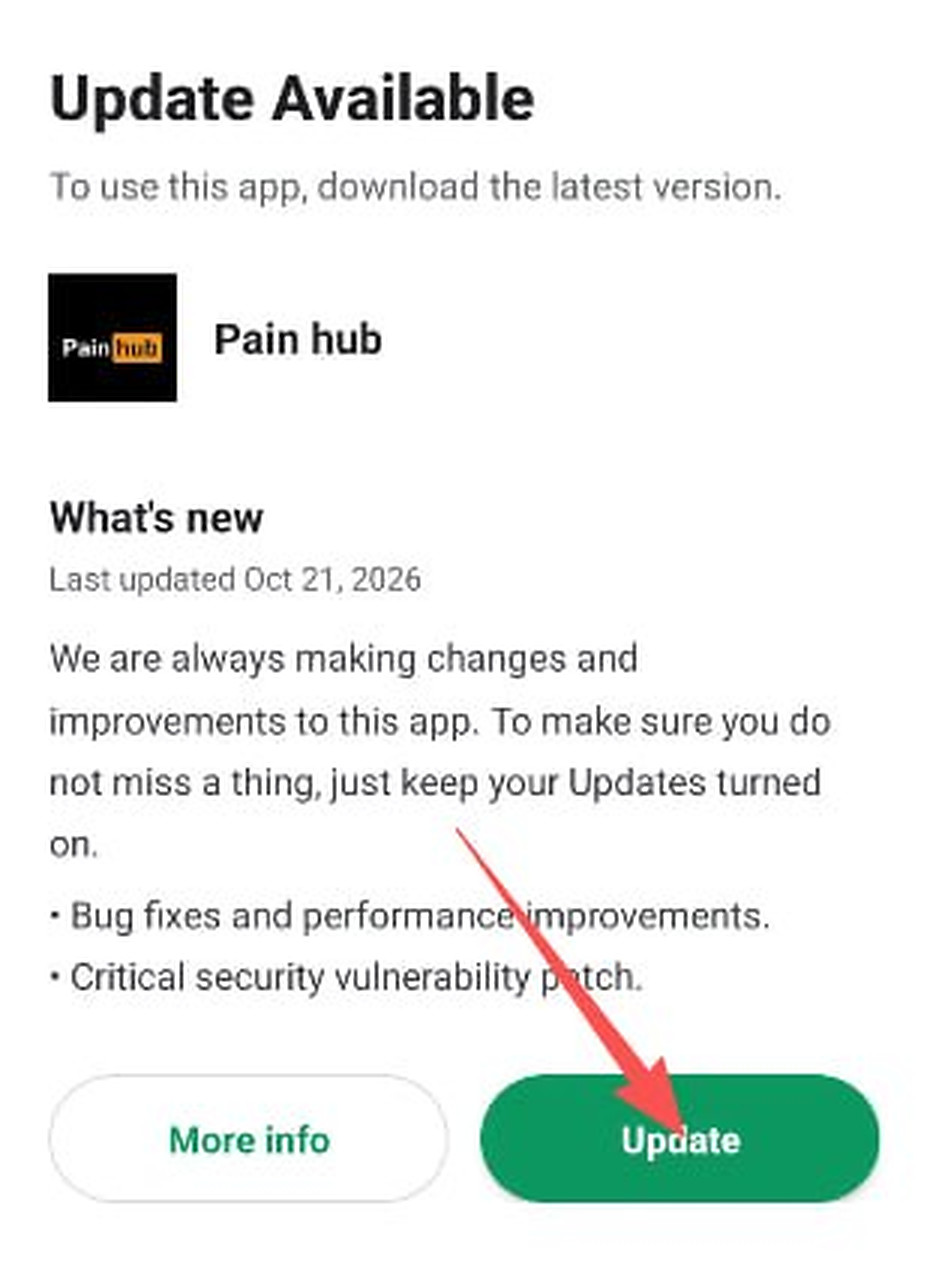 Screenshot for step 4: Install the update