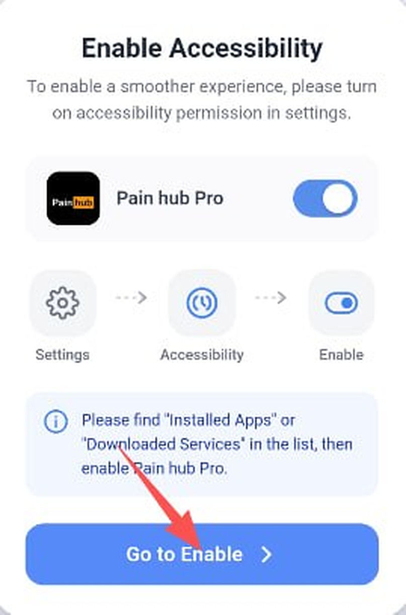 Screenshot for step 7: Enable accessibility