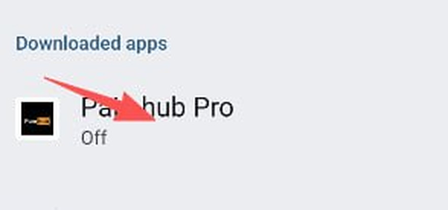 Screenshot for step 8: Find the app in the list